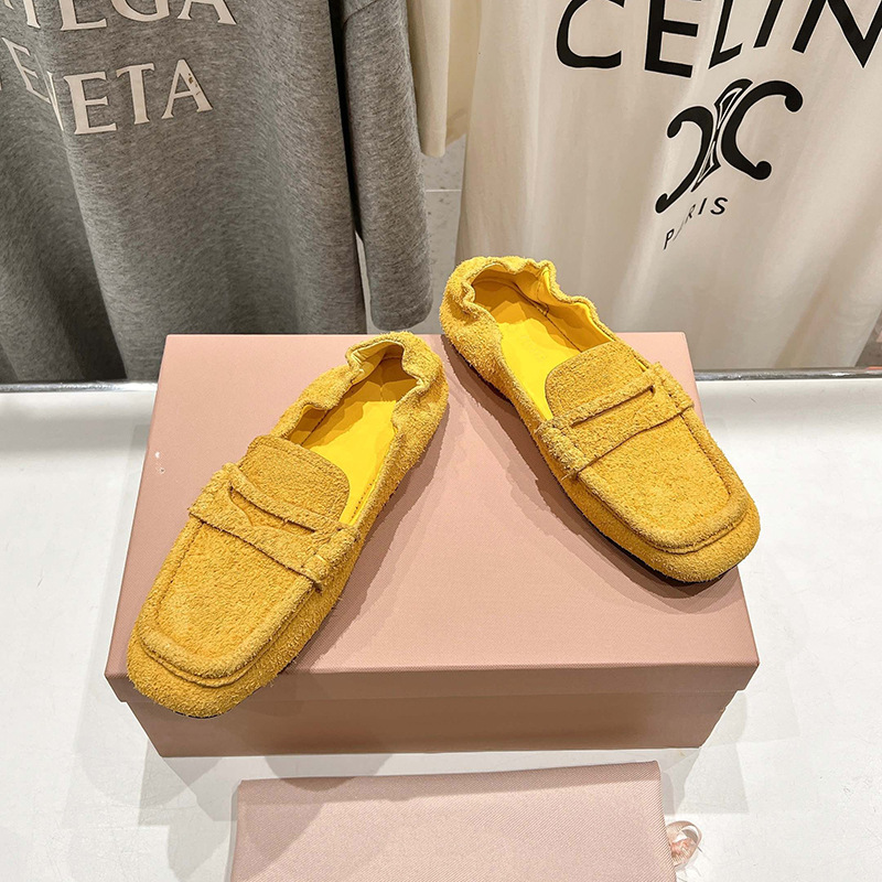 Dongguan Houjie ~ 2025 nuevo confort de suela suave no se cansa, estampado de leopardo de un pie, zapatos de frijol, zapatos Lefour.