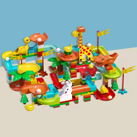 460 large particle double dragon rabbit deer slide building blocks