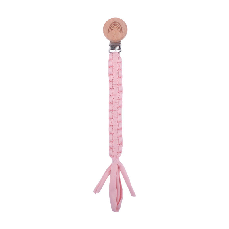 Suministros para bebés Cadena de chupete tejida a mano arco iris de haya clip chupete cadena anti-caída Nuevo