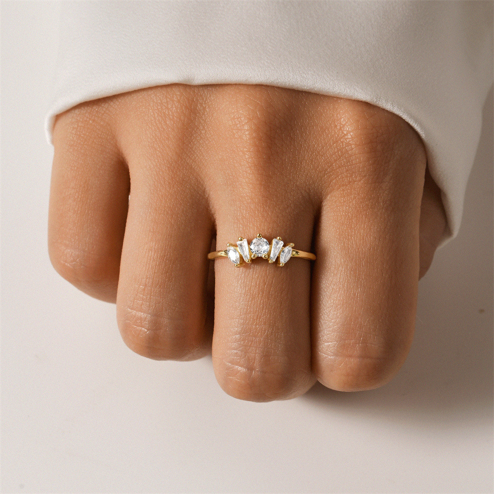 3g Weight Open Rings Classification 1 Piece Quantity Casual Occasion 925 Sterling Silver Material Geometric Pattern Women's Gender Plating Design Sweet Style 925 Sterling Silver Geometric Open Rings 31
