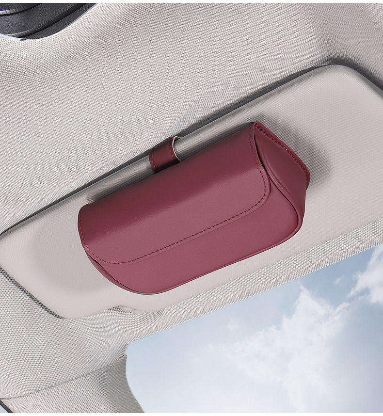 Car Glasses Case Car Glasses Clip Bills Clip Multifunctional Magnetic Sun Visor Sunglasses Case Car Glasses Clip