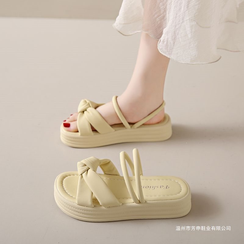 Women's summer sandals with a soft, comfortable sole, perfect for outdoor wear, featuring a fairy-like style, a new design, and versatile, fashionable thick-soled slippers Women's summer sandals with a soft, comfortable sole, perfect for outdoor wear, featuring a fairy-like style, a new design, and versatile, fashionable thick-soled slippers