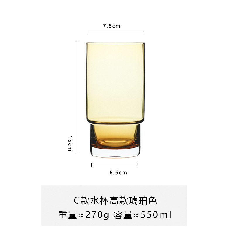 Color primario patrón vertical taza de vidrio de alto aspecto vidrio de whisky KTV vidrio de cerveza vidrio de vino extranjero vidrio de cerveza bebida taza