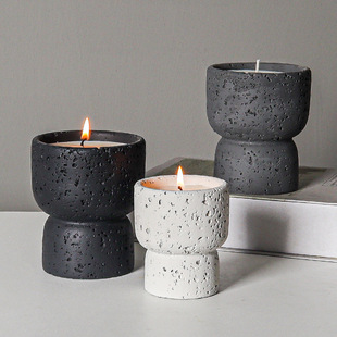Cross-Border Simple Cement Household Aromatherapy Candle Empty Cup DIY High-Value Crafts Indoor Candlestick Decorative Ornaments