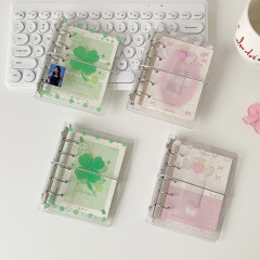 ins韩版透明散粉活页手账本学生M5迷你笔记本日记本便携口袋本子