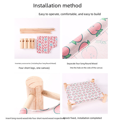 Pet Camp Bed Dog Nest Summer Dog Bed Removable and Washable Wooden Cat Mat Can Be Used in All Seasons Cat Nest Dog Camp Bed