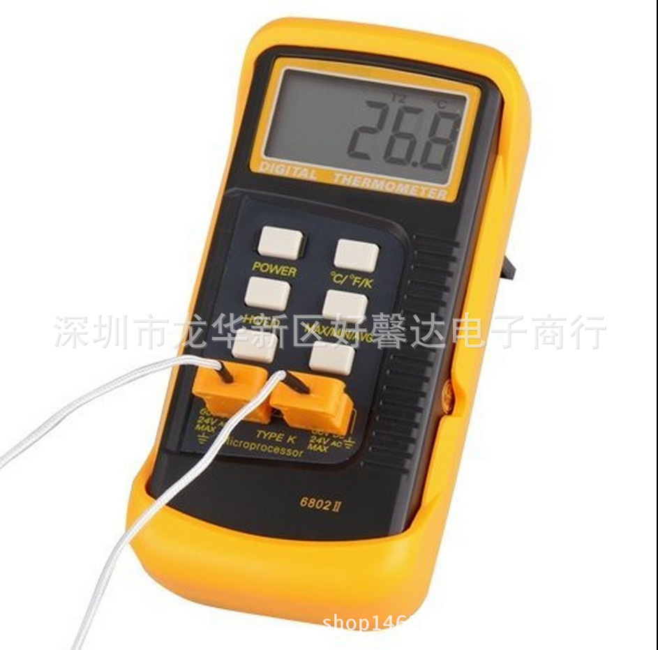 DT6802II双通道接触式温度表双路K型工业用检测测温仪温度计