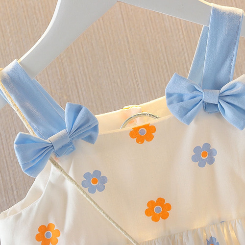 Baby Girls' Summer New Style Cotton Dress with T-shirt and Skirt, Including a Package, Drop Shipping