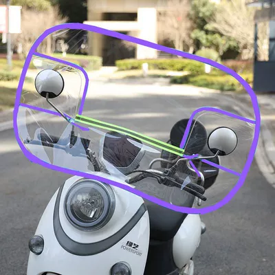 Transparent Rainproof and Windproof, Motorcycle front windshield - small-flying-saucer-purple
