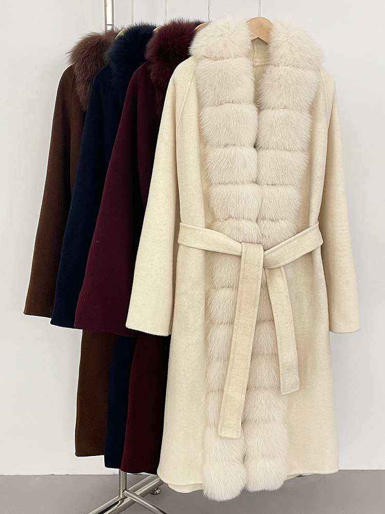 Woolen demi-season coat