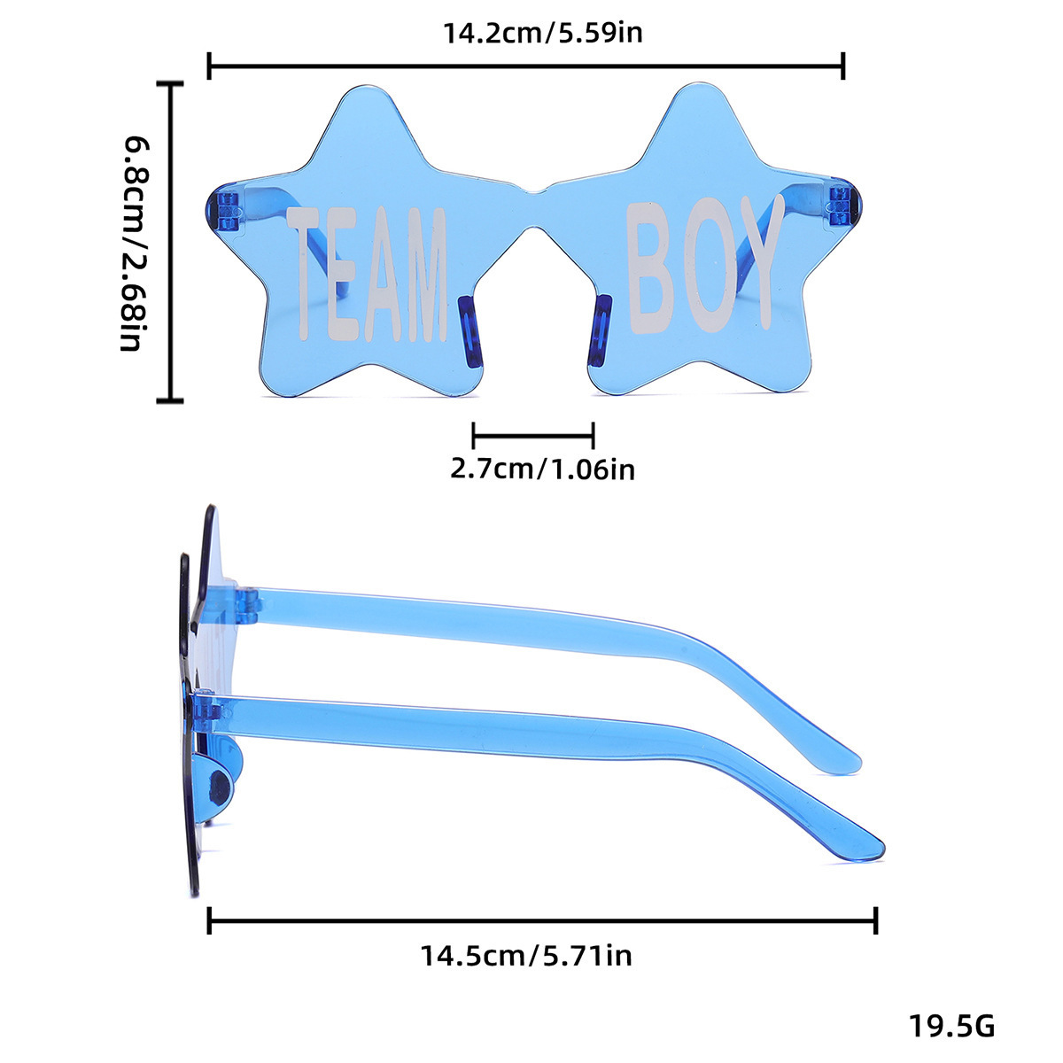 Nuevas gafas de revelación de género, gafas de fiesta, gafas de revelación de género, gafas de color gelatina sin marco, props