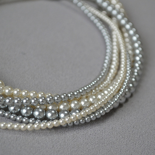 French Retro Fever Style Round imitation Shuji Crystal Pearl Yuanbao Clasp Elegant and Refined Necklace Collar Chain