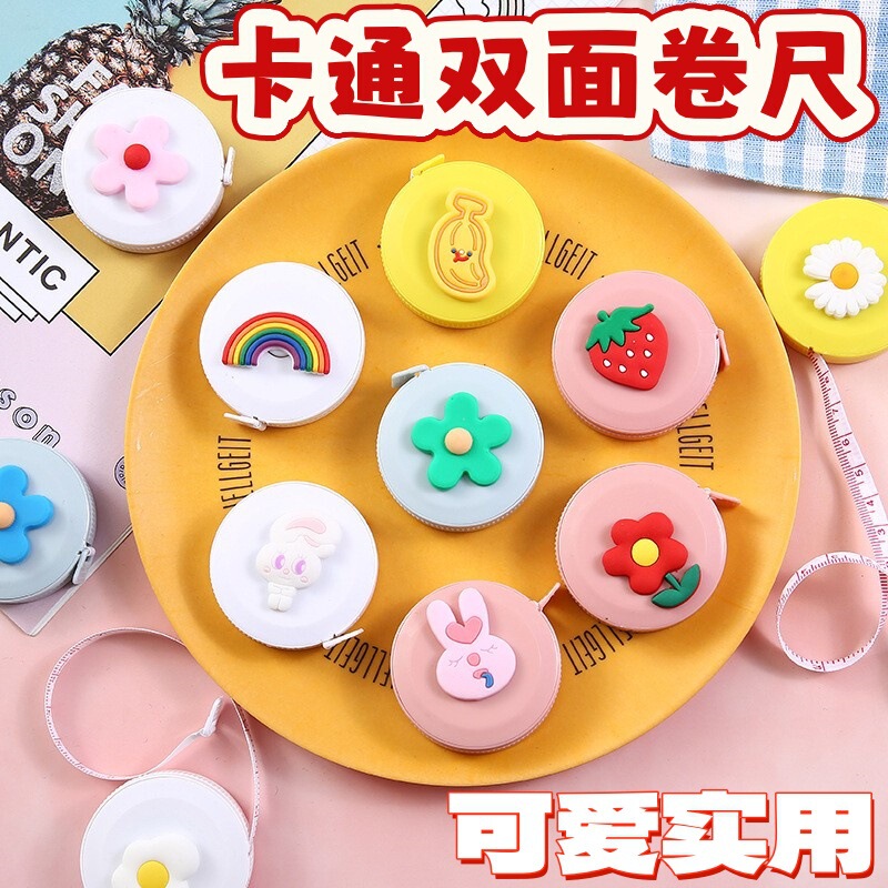 Tape measure creative cute cartoon portable soft ruler 1.5m feet double specification measuring coat ruler three circumference small tape measure wholesale