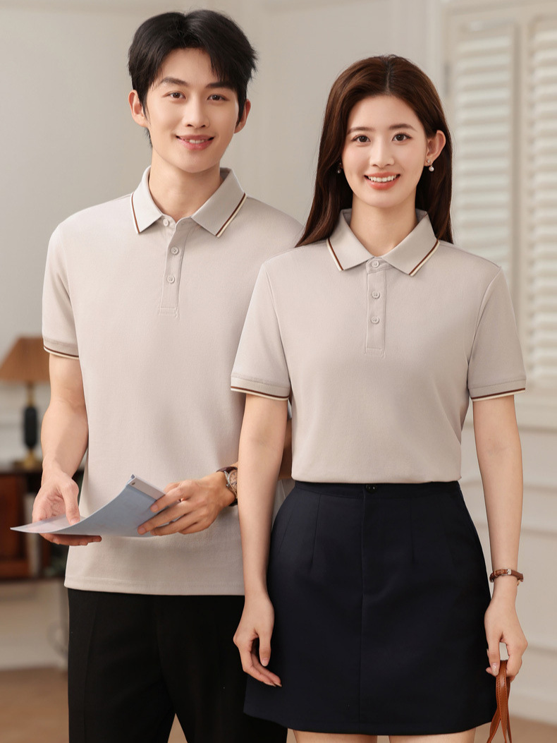 Camiseta de polo de algodón Laisai personalizada camiseta de equipo corporativo transpirable hombre y mujer de color combinado collar de manga corta