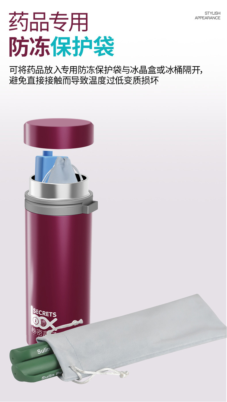 Portable Rechargeable Car-Mounted Small Refrigerator with Insulin Freezer