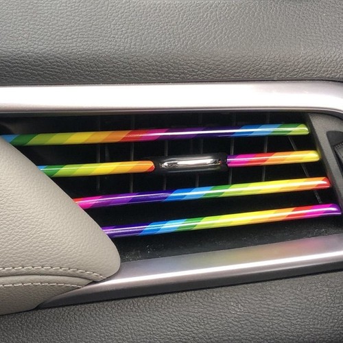 Car air vent decorative strip, center console light strip, interior decoration light strip, universal self-adhesive electroplated clamping strip