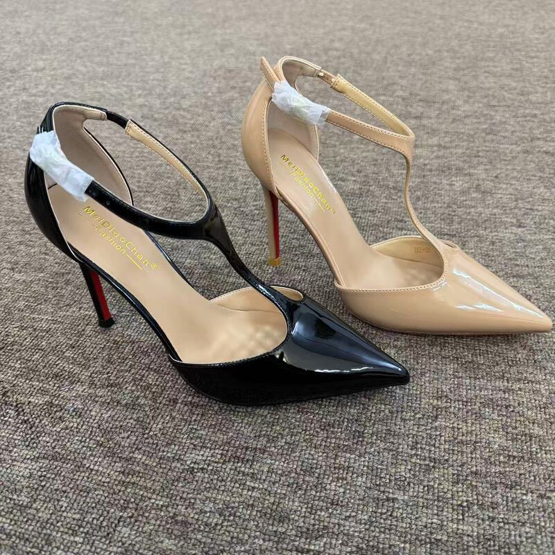 T-Shaped Buckle Strap, Stiletto High-Heeled Sandals, Pointed Toe, Sexy Temperament, Versatile Patent Leather Shoes T-Shaped Buckle Strap, Stiletto High-Heeled Sandals, Pointed Toe, Sexy Temperament, Versatile Patent Leather Shoes