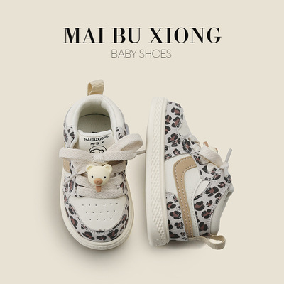 Cloth Bears children Single shoes Boy Gaobang skate shoes spring and autumn baby baby prewalker  girl gym shoes Children