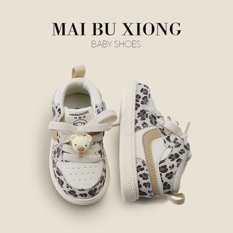 Cloth Bears children Single shoes Boy Gaobang skate shoes spring and autumn baby baby prewalker  girl gym shoes Children