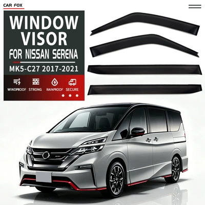 Rain shield — Suitable for Nissan - standard-packing-without-logo-serena-serena-mk5-c27-2017-2021-plexiglas-no-bright-strips-wb-rain-shield