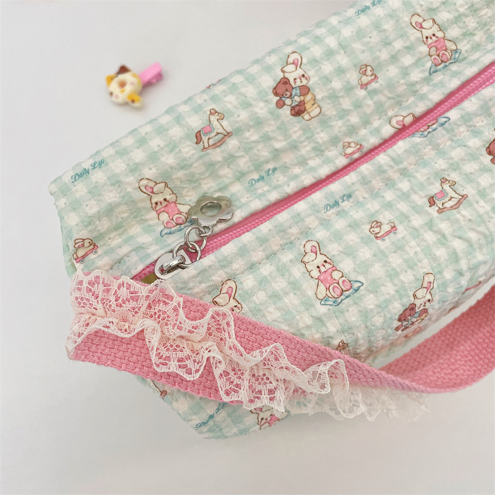 Cartoon Prägetasche Aus Spitze Damen Canvas Schultertasche_voghion.com