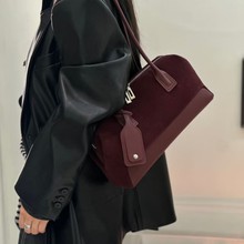 2025秋冬新款头层磨砂皮单肩腋下包真皮女包轻奢小众简约手提包包