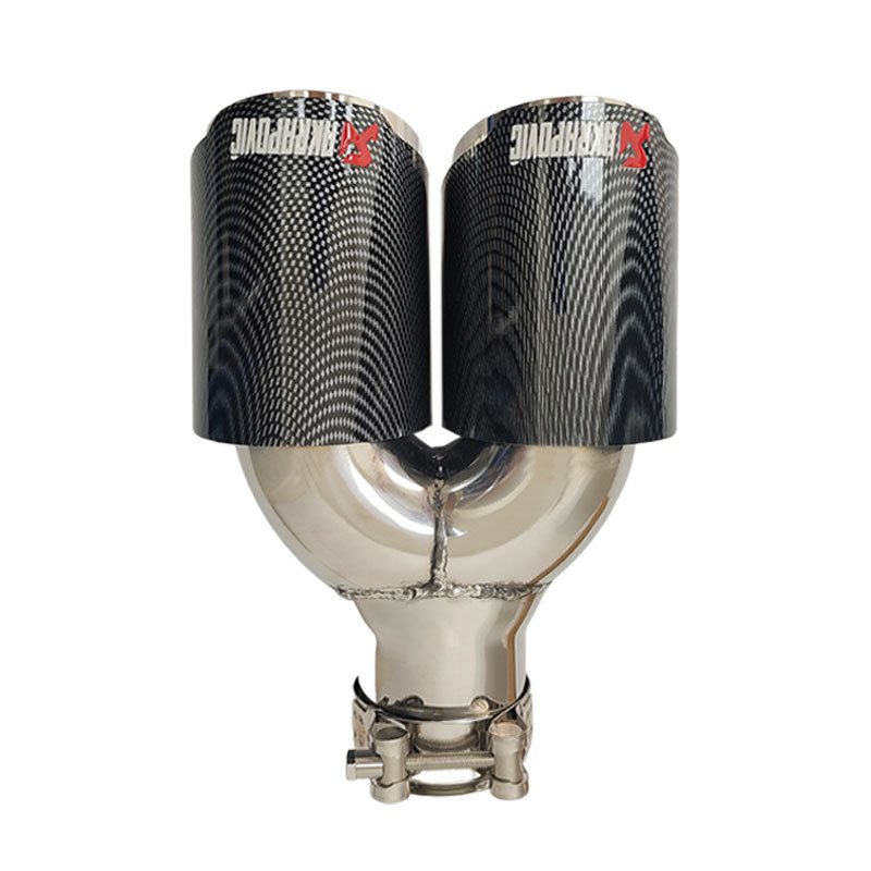 Hot-Selling Car Modification Ak Scorpion Logo Water Transfer Printing Y-Type Dual Exhaust Tip 63*89 Dual Exhaust Tip