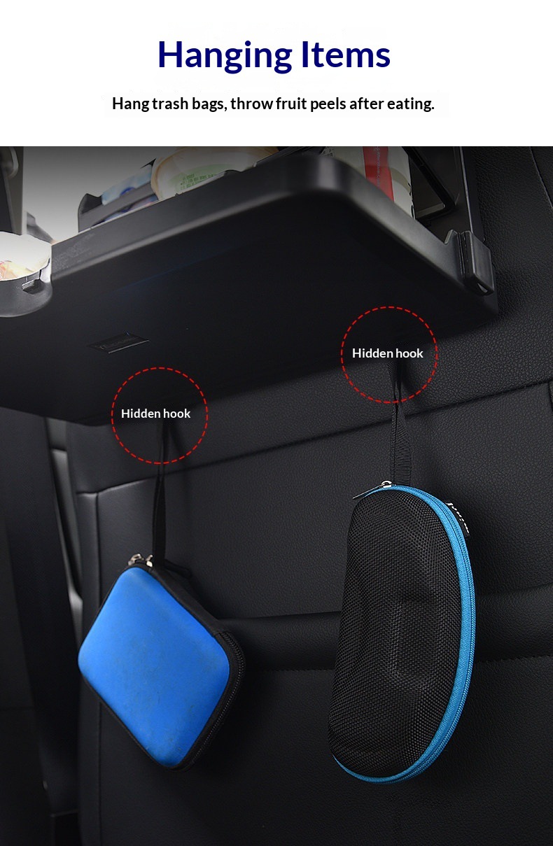Cross-Border Exclusive Supply of Car-Mounted Small Tables for Rear Seats, Multifunctional Car Dining Table, Foldable Storage Dining Table, Computer Table for Car