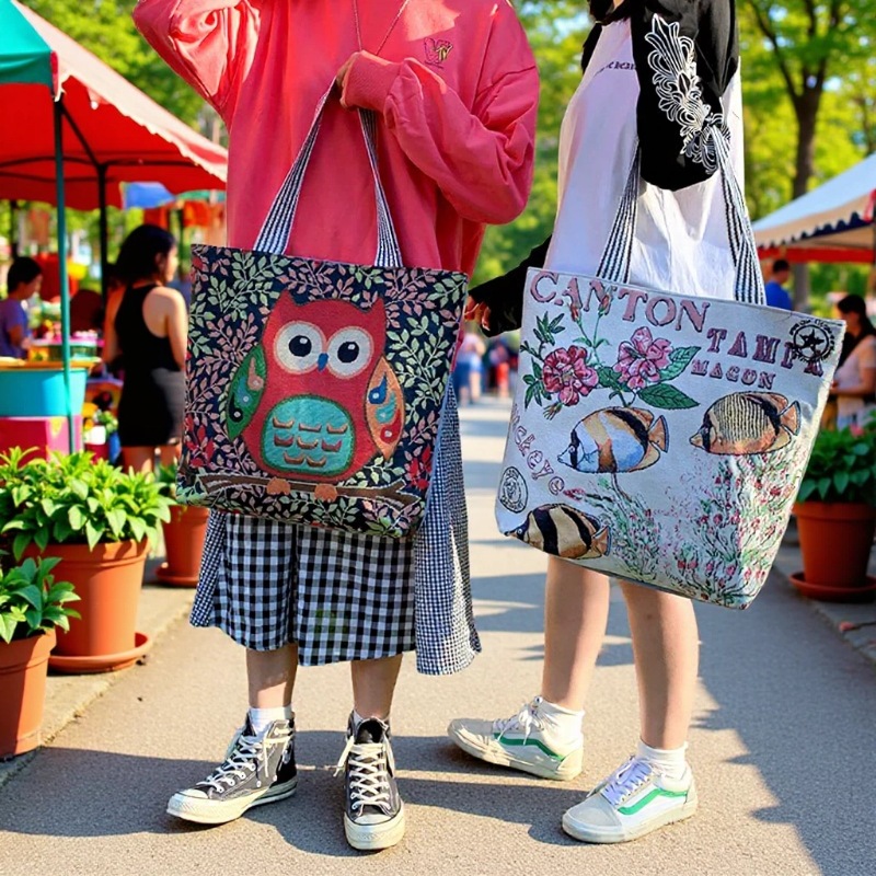 Korean Style Ins Student Canvas Bag, Versatile Literary Shoulder Bag, Crossbody Bag, Fresh Linen Fabric for Short Trips