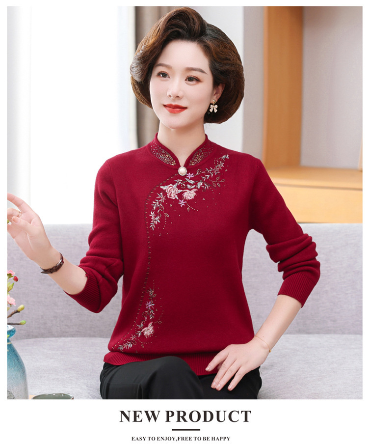 E5959 670K ÁO LEN NỮ TAIRYA ÁO LEN MÙA XUÂN THU ĐÔNG TRUNG NIÊN DÀY ẤM THỜI TRANG NỮ G02 SẢN PHẨM MỚI