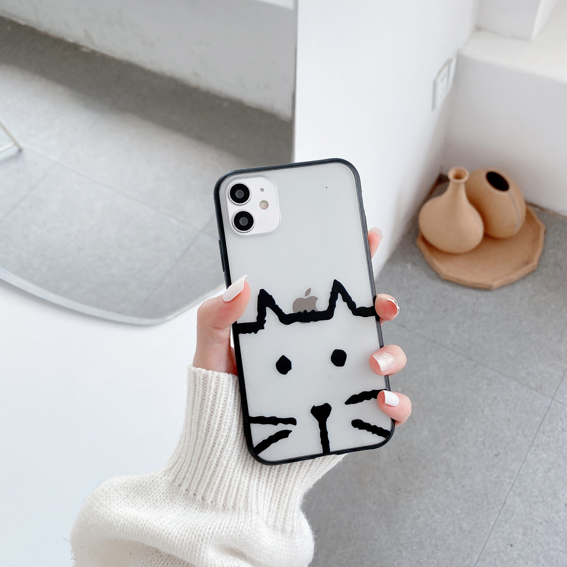 New Fashion Simple Acrylic Matte Cat Phone Case display picture 7
