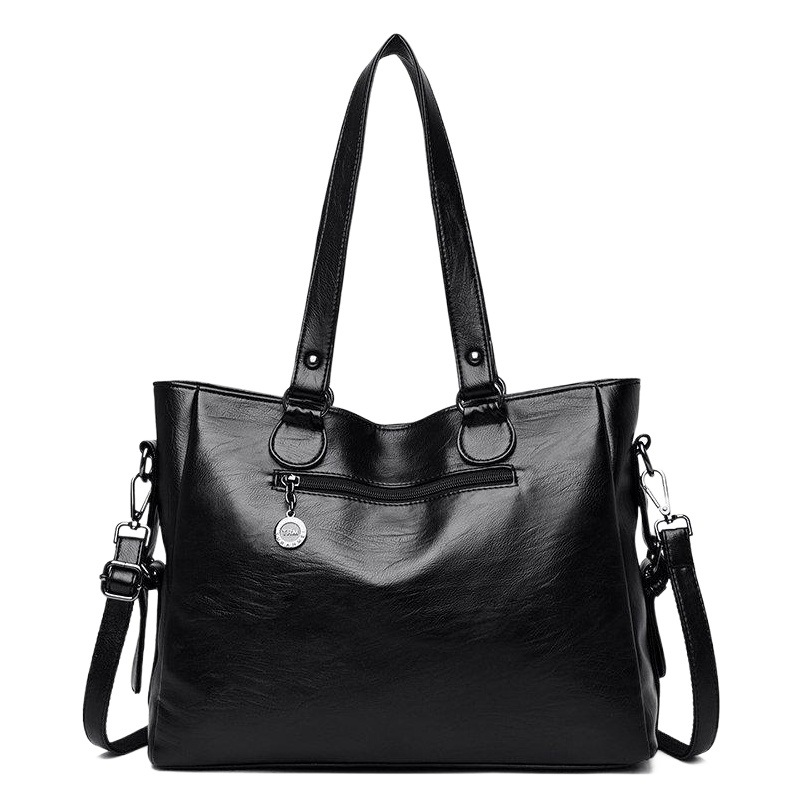 Foreign Trade Soft Leather Women's Bag Trendy Cross Stitching Women's Big Bag Classic Double Arrow Bag Texture Handbag