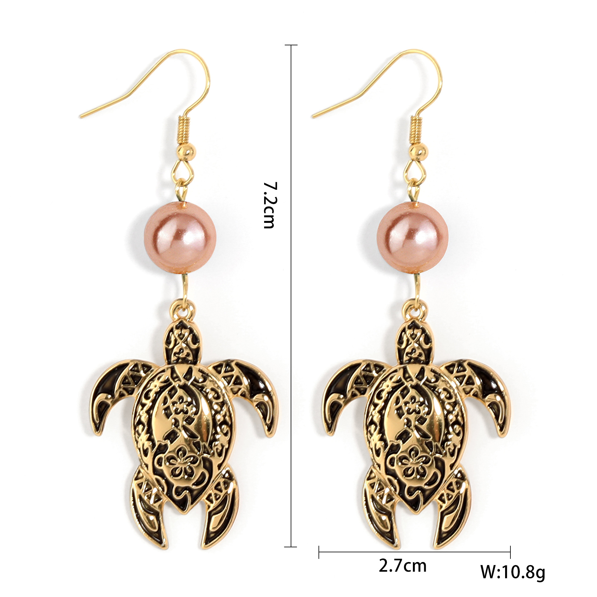 1 Pair Ethnic Style Tortoise Alloy Shell Drop Earrings display picture 1