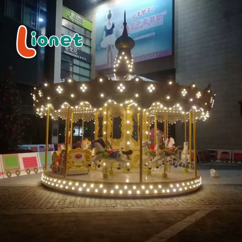 儿童旋转木马庙会转马公园游乐设施双层转马景区卡通转马游乐设备