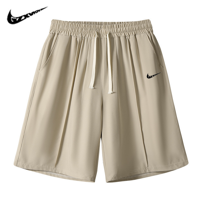 2025 Men's Summer Thin Ice Silk Quick-Dry Casual Shorts Sports Five-Point Drape Beach Large Shorts Men's Pants