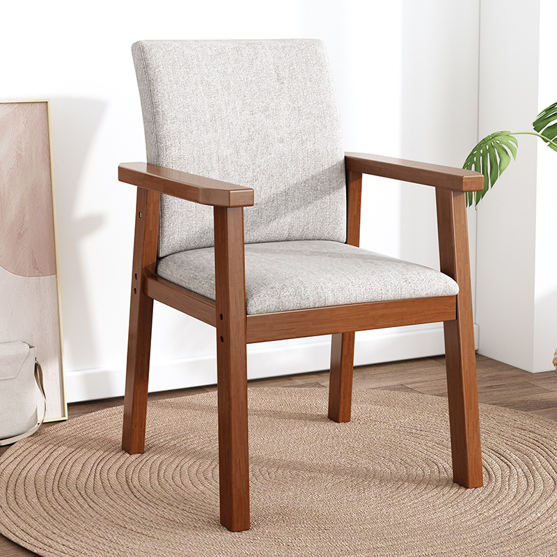 Silla de madera maciza hogar estudio escritorio y silla simple dormitorio ocio taburete sillón de oficina ensanchado respaldo Silla de comedor