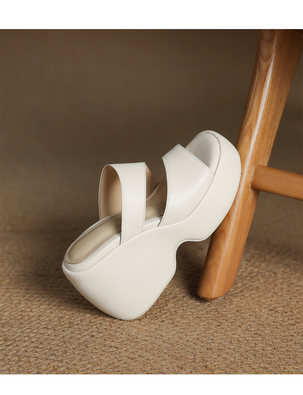Dép sandal nữ đế xuồng một dây phong cách châu Âu, gót cao 7 cm — đen chi tiết 14