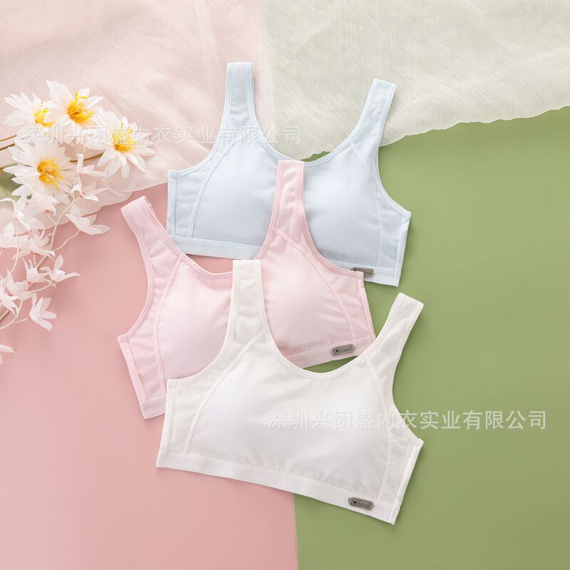 Lively and lovely girls' underwear development period student underwear fixed cup girls' underwear without steel ring wholesale