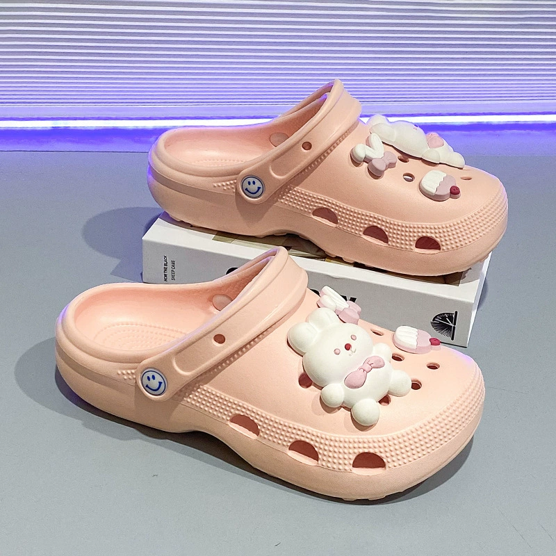 Новая сверхтолстая донная обувь для женщин летом носить трансграничную красную сеть дикую пляжную обувь с мягким дном