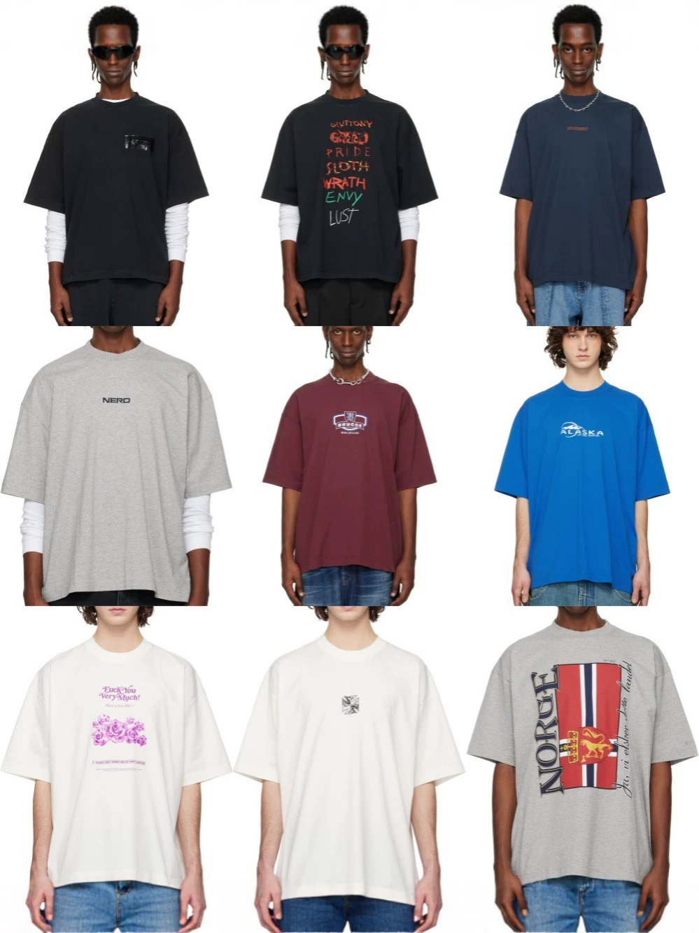Vetements üslubunda yuyulmuş qısaqol köynək, hərfli tikmə