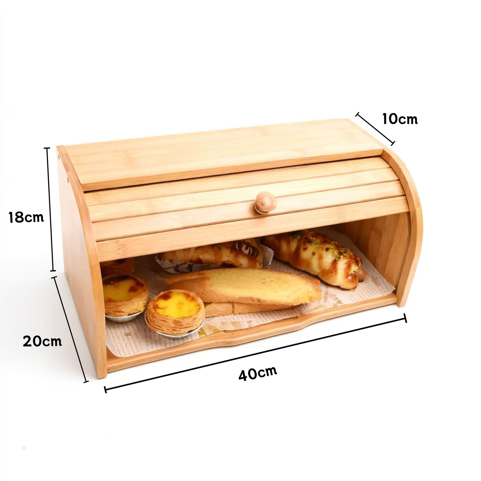 Caja de pan de bambú transfronteriza caja de almacenamiento de pastel de acabado de cocina doméstica caja de pan de doble capa ecológica al por mayor