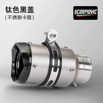Motorcycle modified titanium alloy exhaust pipe CBR1000K7K8 AR/Z800 ZX6R Fry Street universal handmade pipe (Exhaust pipe) - ar-titanium-tip-60mm-caliber-stainless-steel-clamp