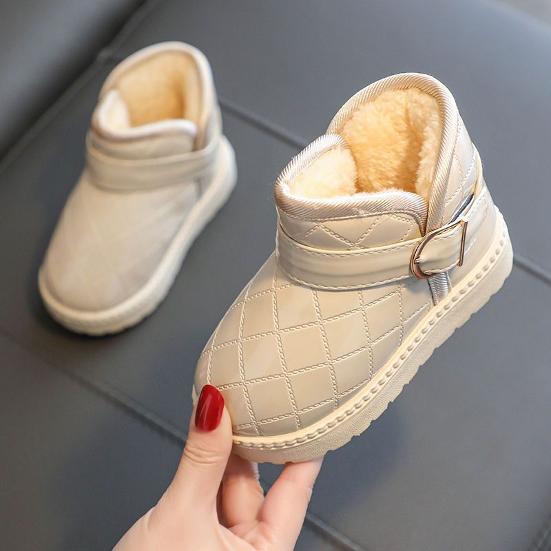 Children's Winter Warm Snow Boots, Home Non-Slip Waterproof Kidsren's Cotton Boots, Outdoor Sports Fleece-Lined Thick Student Cotton Shoes