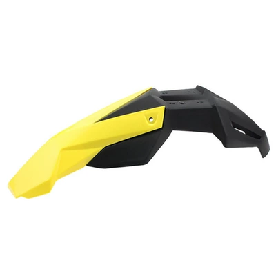 Motorcycle Fender Mudguard, 17inch Dual-Section Mud Guard - removable-mudguard-black-yellow