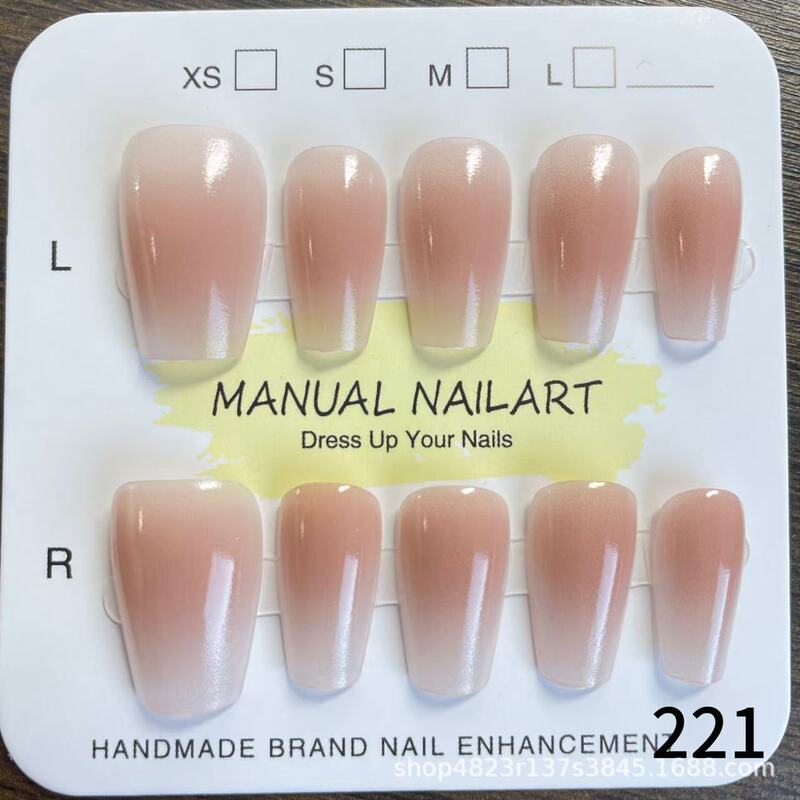 Nail Art Pre-Made Nails Smudged Gradient Blush Handmade Wearable Nails Semi-Finished Products Wholesale Factory Ready Stock Nail Art Pre-Made Nails Smudged Gradient Blush Handmade Wearable Nails Semi-Finished Products Wholesale Factory Ready Stock