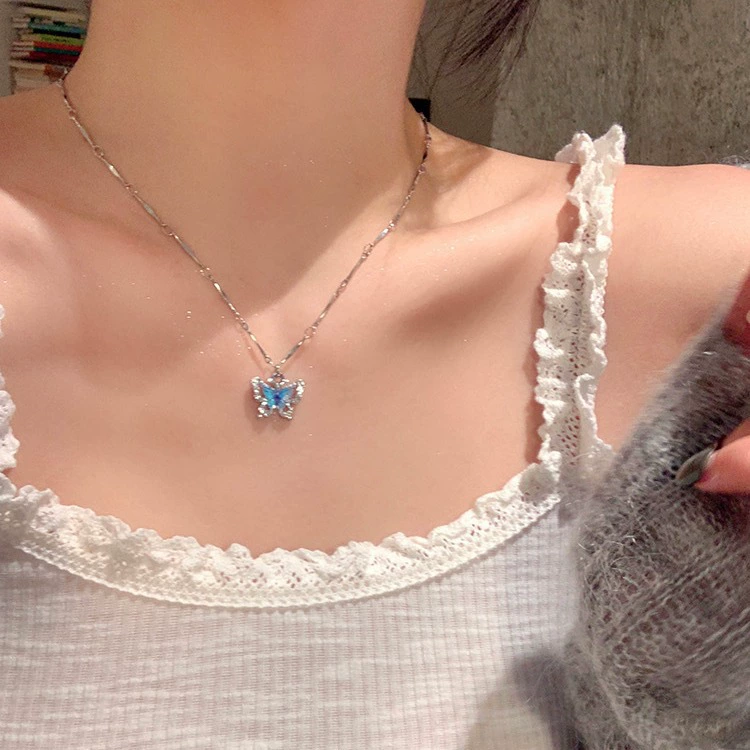Fresh cool necklace, accessory, choker, chain for key bag 