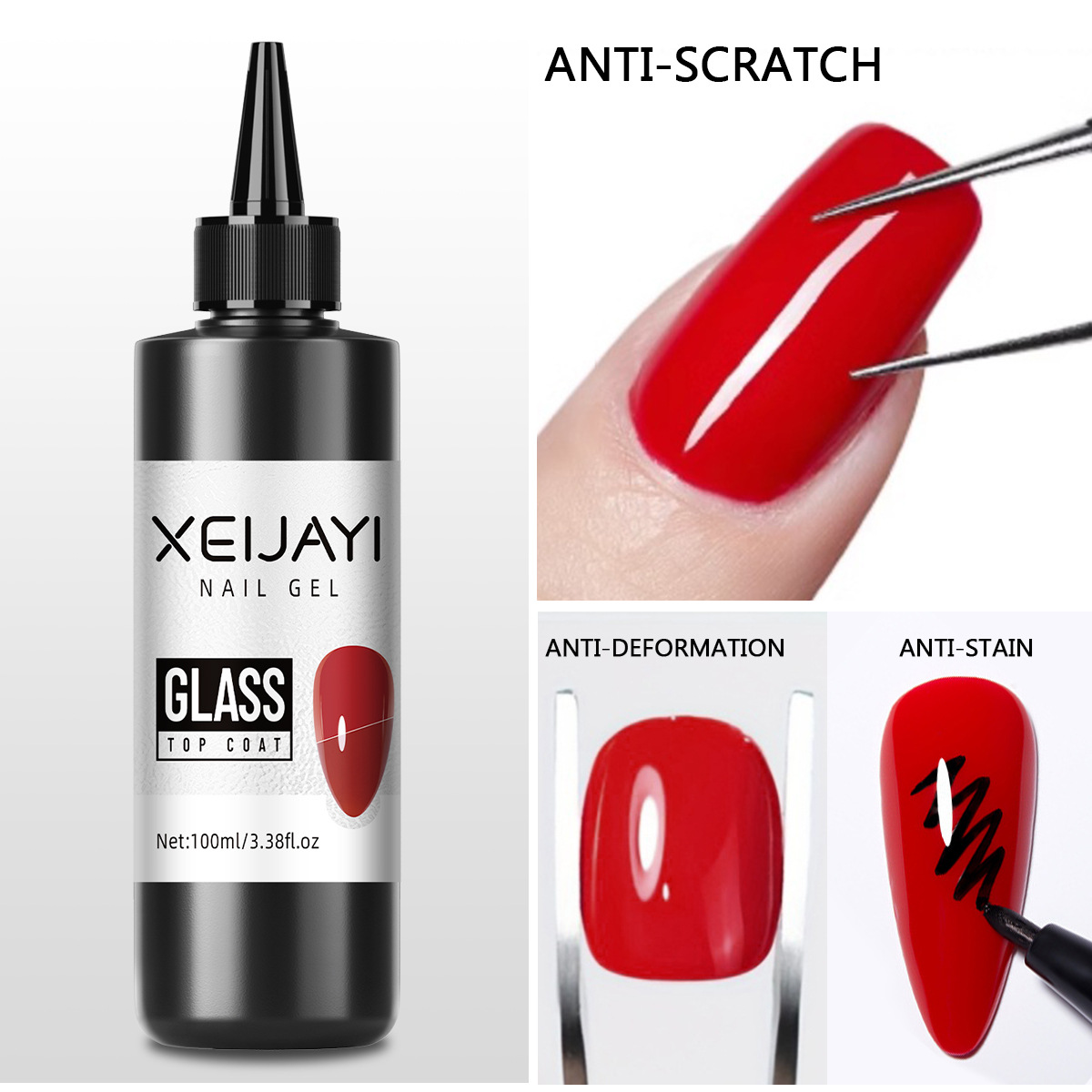 Gel Top Coat para Uñas 100ml Secado Rápido, Protege la Uña para Salón de Uñas image 2