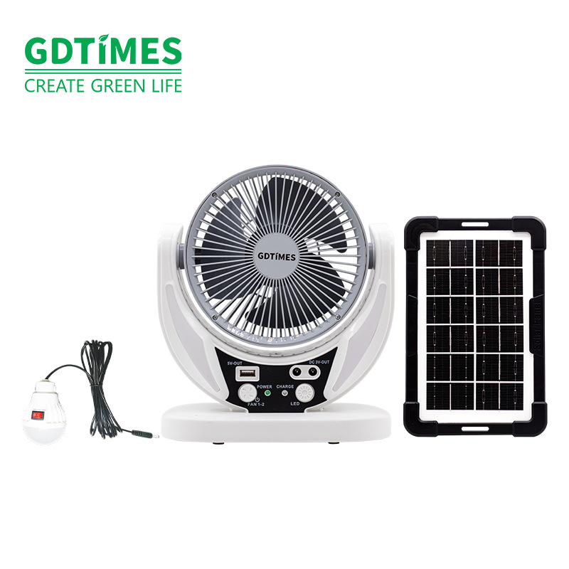Gdtimes ventiladores de escritorio solares mini ventiladores portátiles de escritorio recargados ventiladores de campamento de iluminación ventiladores de Mesa image 7
