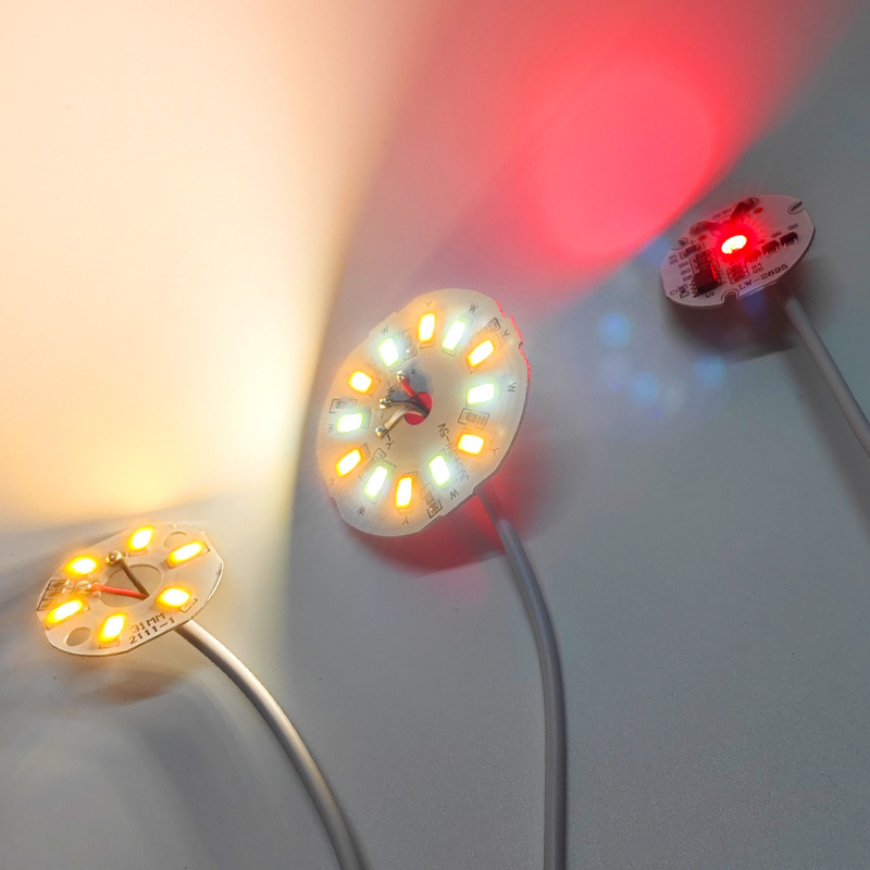 Round LED touch two-color colorful light source