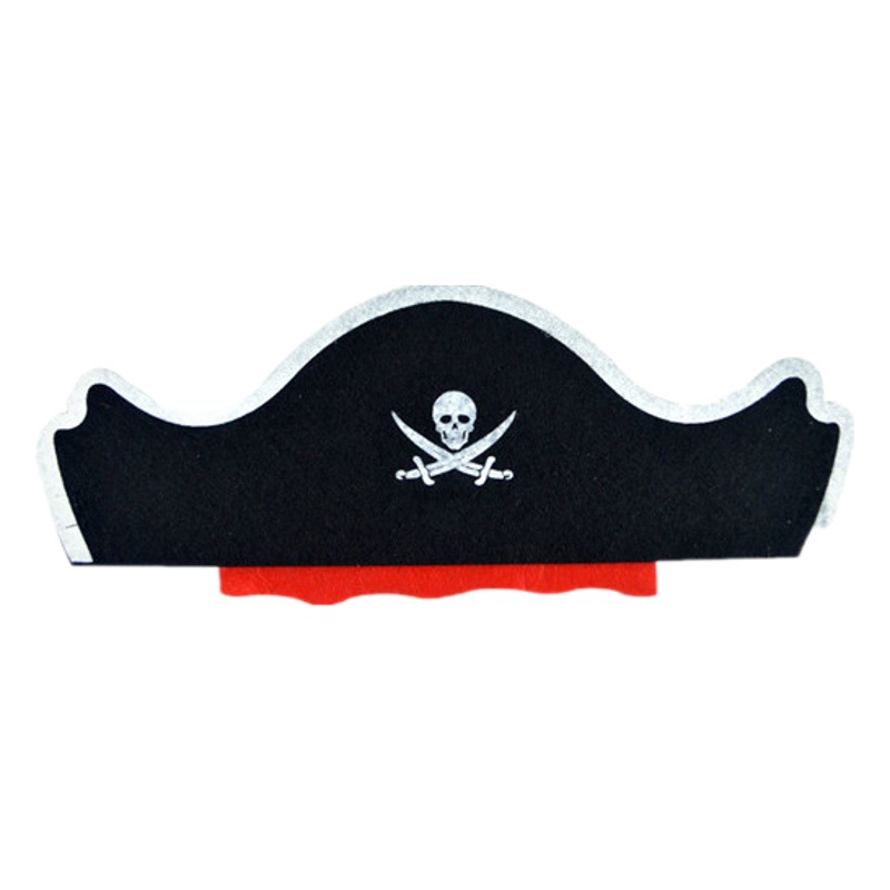Nueva máscara de ojo de pirata de Halloween sombrero de pirata del Caribe vestido de fieltro para Niños Accesorios de juego de fiesta en stock